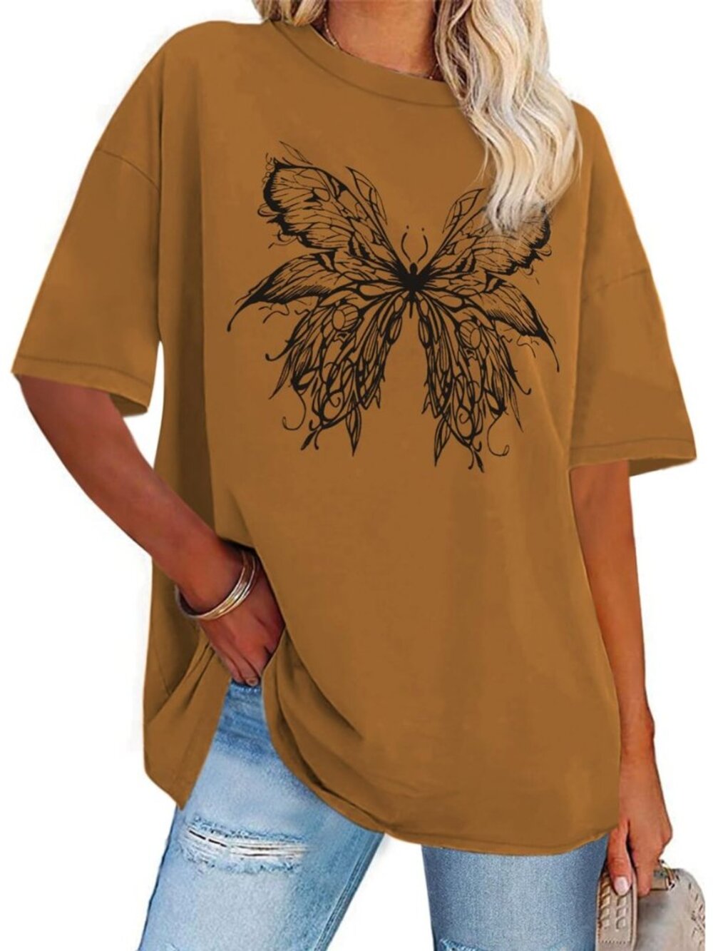 Womens Oversized Tshirt Graphic Tees Crew Neck Summer Short Sleeve Tops